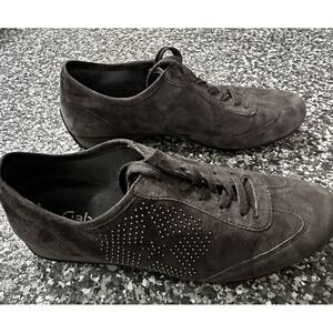 Gabor 76355/29 Womens US 6.5 Low Sneakers Brown Studded Star Suede Comfort